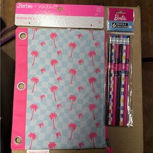 Barbie pencil bag with Barbie pencils